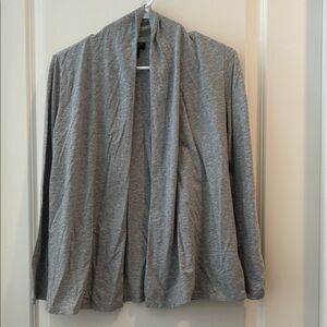 Talbots Petites Prima Cotton blend Gray Open shawl Cardigan ruched neck size P